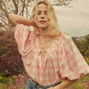 Doen Jeanne Top Rosette Gingham XXS